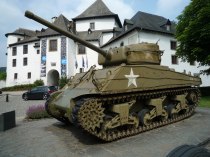 The Sherman tank at Clervaux castle