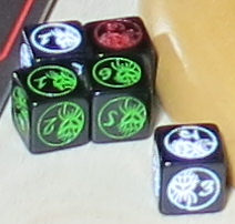 3 types of special dice are used to resolve combat
