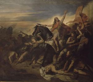 The Battle of Tolbiac in a 19th century painting by Ary Scheffer